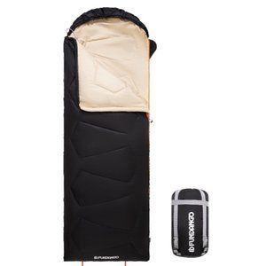 FUNDANGO Lightweight Compact Sleeping Bag for Adults, Boys,Kids, Men, Black Ultr